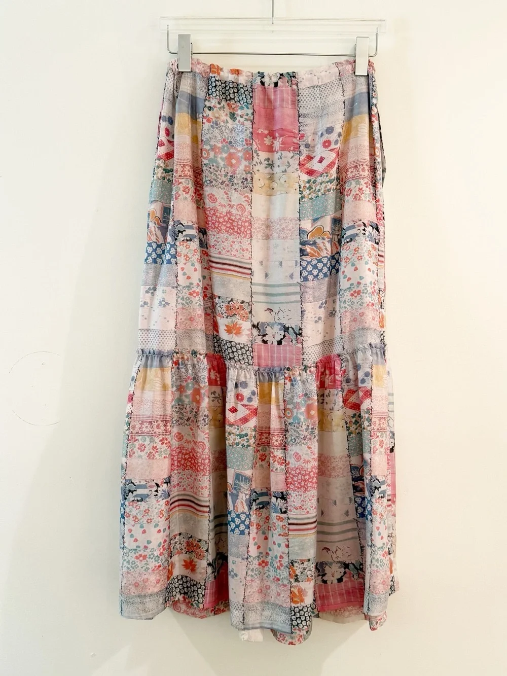 Raquel Allegra Allegra Garden Diary Patchwork Print Midi Skirt - Picture 6 of 13